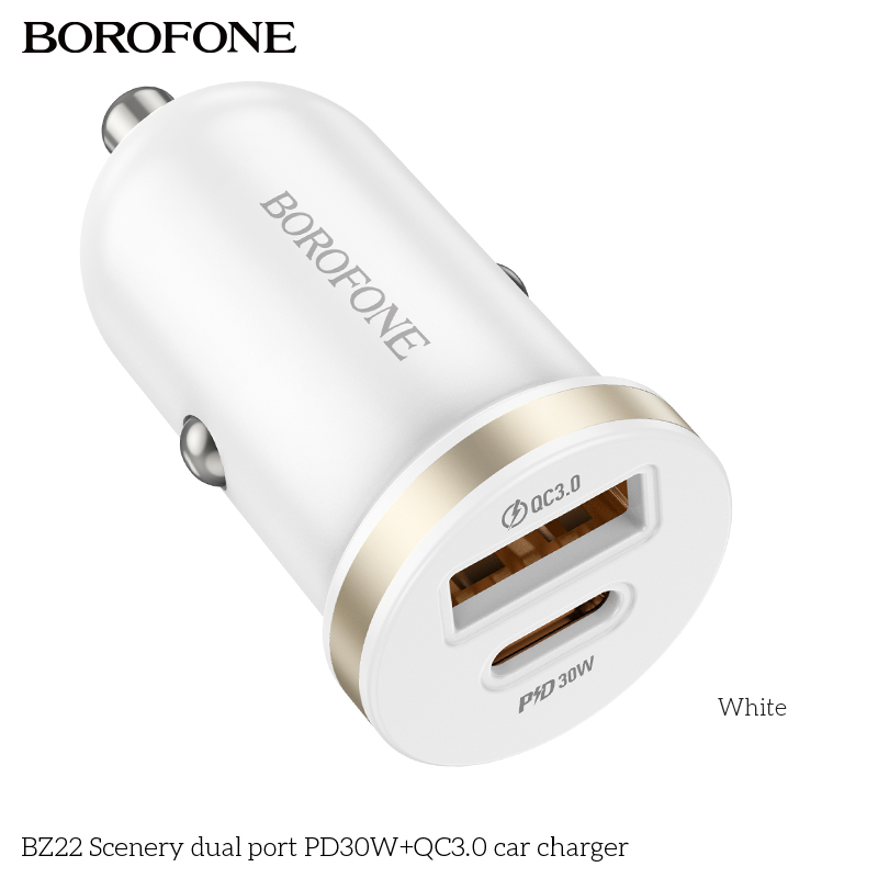 BOROFONE BZ22 Scenery dual-port car charger PD 30 W NZ 2